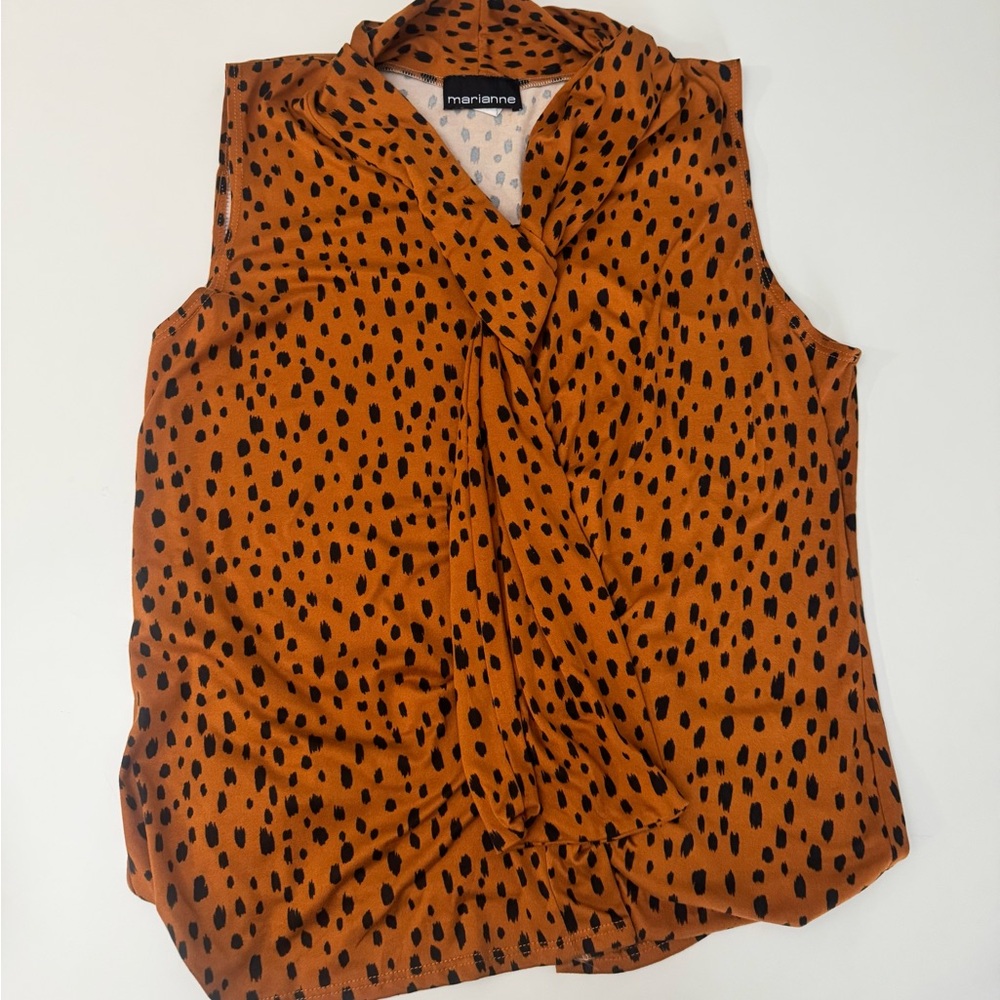 Marianne Women's Leopard Sleeveless Top size plus 1x